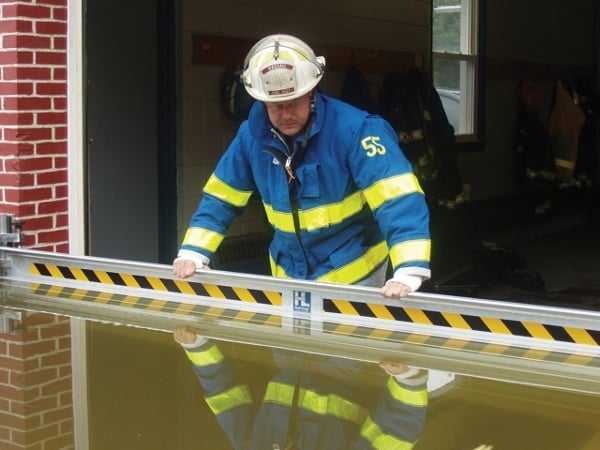 FastLogs deployed at Wassaic, NY firehouse – water at maximum level with virtually no leakage.