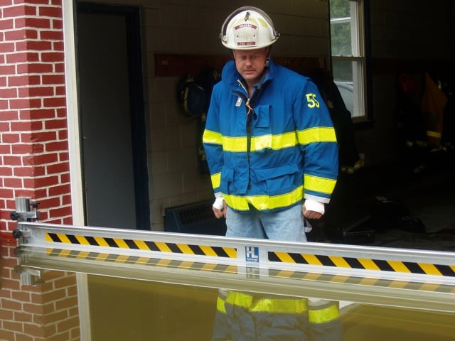 FastLogs deployed at Wassaic, NY firehouse – water at maximum level with virtually no leakage.