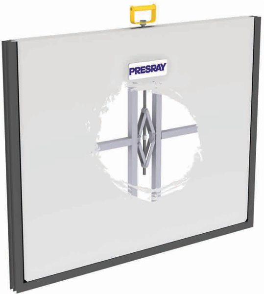 FB33 rendering shows the scissor jack that expands the adjustable barrier against a door jamb or mullion.