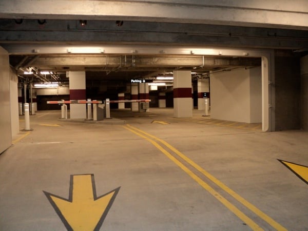 FB77 – In parking garage, open position.